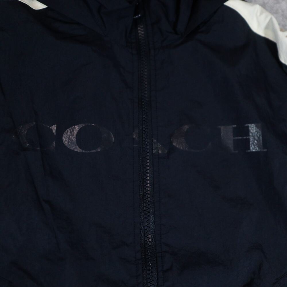 Coach Tonal Windbreaker Rain Jacket C9778 Navy Medium - Picture 2 of 6